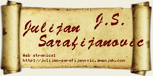 Julijan Sarafijanović vizit kartica